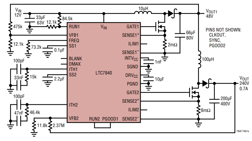 Application Circuit Diagram - Analog Devices Inc. LTC7840 Boost Controllers Application Circuit Diagram - Analog Devices Inc. LTC7840 Boost Controllers